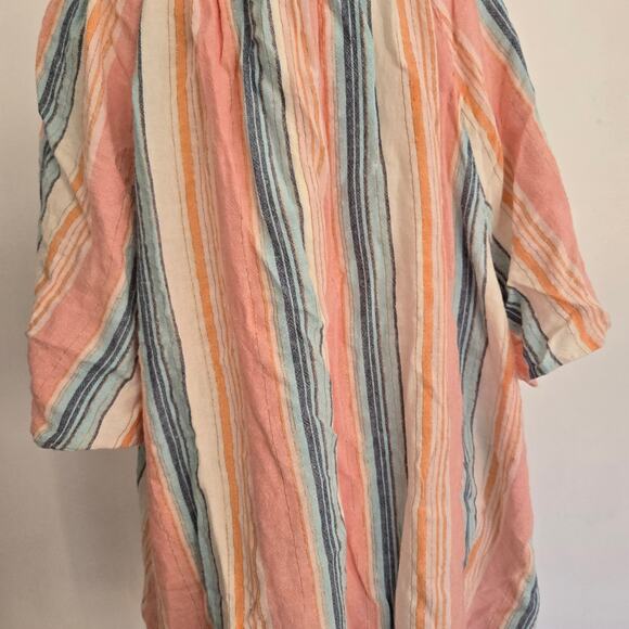 NEW Lane Bryant Linen Blend Blouse Striped Tie Front Summer Women Plus 28 - Picture 8 of 16